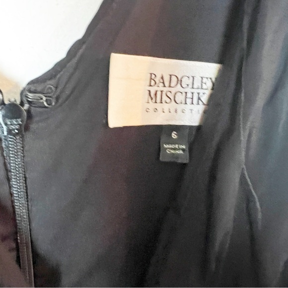 SZ 6 Badgley Mischka Black Dress w/ Diamond embellished side - Picture 5 of 6